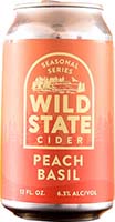 Wild State Cider Peach Basil 4 Pk Cans